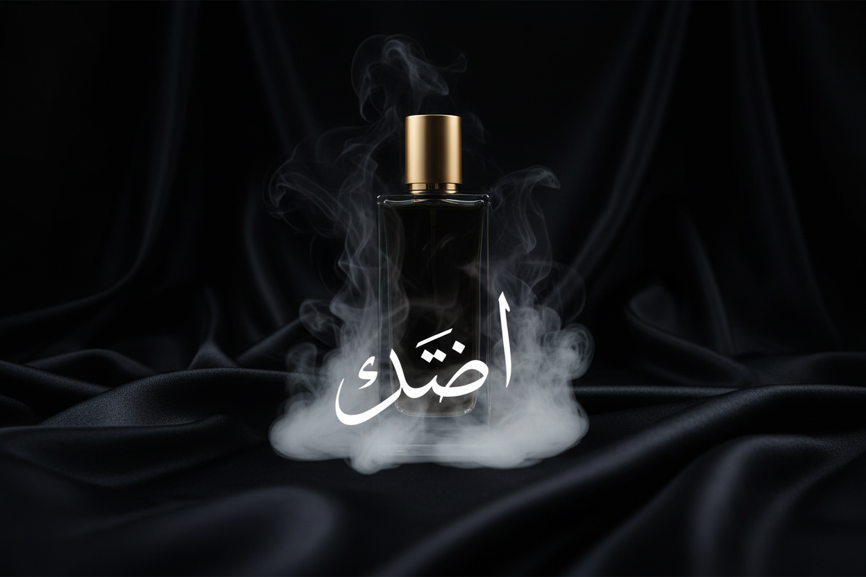 Elegantna slika z eno steklenico parfuma in dimom